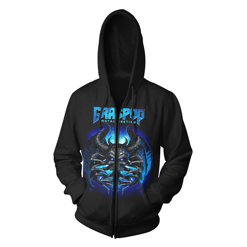 Zip Hood - Blue Bat