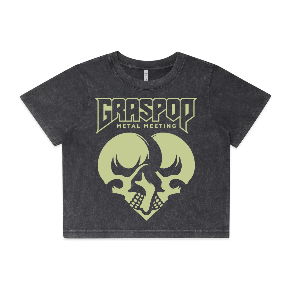 F29 - Women Crop Top - HEART SKULL
