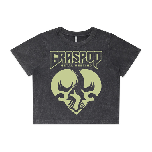 F29 - Women Crop Top - HEART SKULL
