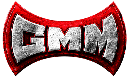 Logo with 'GMM' text in a red and silver shield-like design