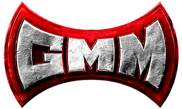 Logo with 'GMM' text in a red and silver shield-like design